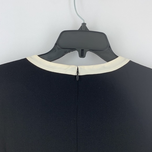 CeCe Velvet Petals Puffed Long Sleeve Black Dress w White Bow Size 8 - Picture 7 of 7